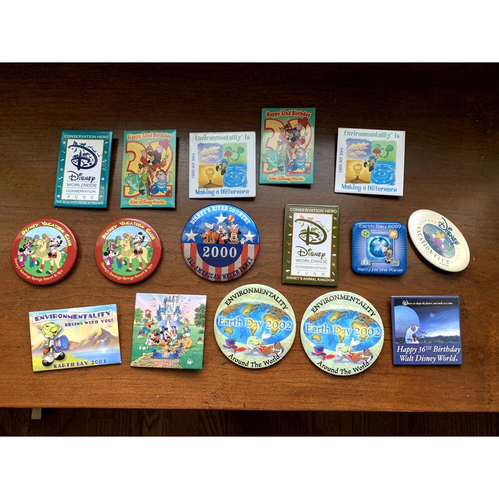 Disney Button Pin Pin Vintage Lot - Walt Disney World